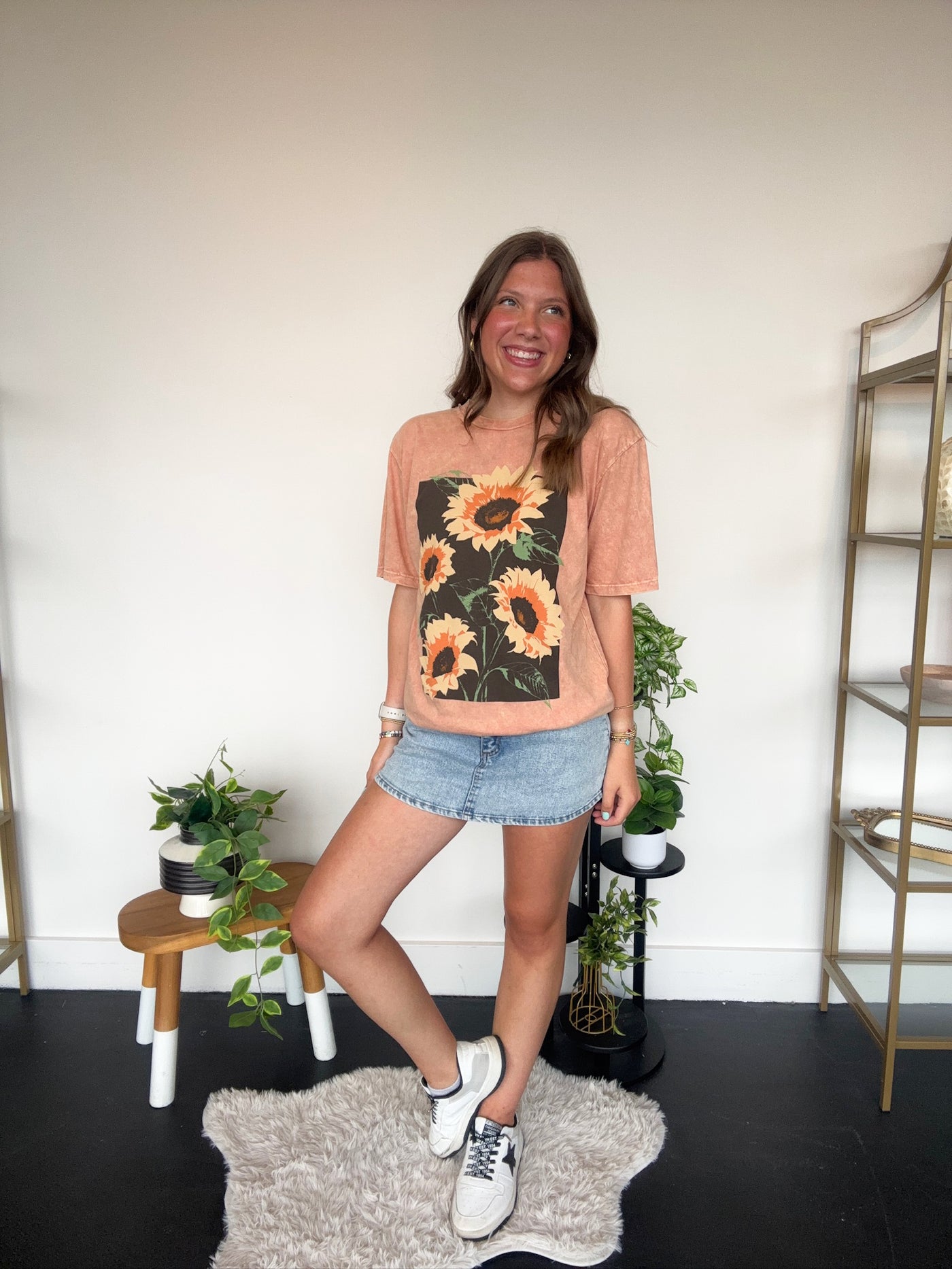 Picking Sunflowers Graphic Tee-120 - TOPS - GRAPHIC TEES-LOTUS-[option4]-[option5]-[option6]-Leather & Lace Boutique Shop