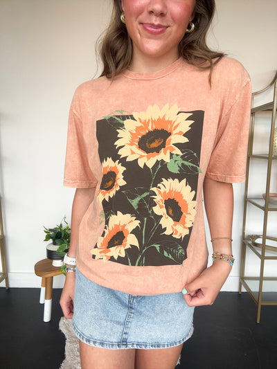 Picking Sunflowers Graphic Tee-120 - TOPS - GRAPHIC TEES-LOTUS-[option4]-[option5]-[option6]-Leather & Lace Boutique Shop