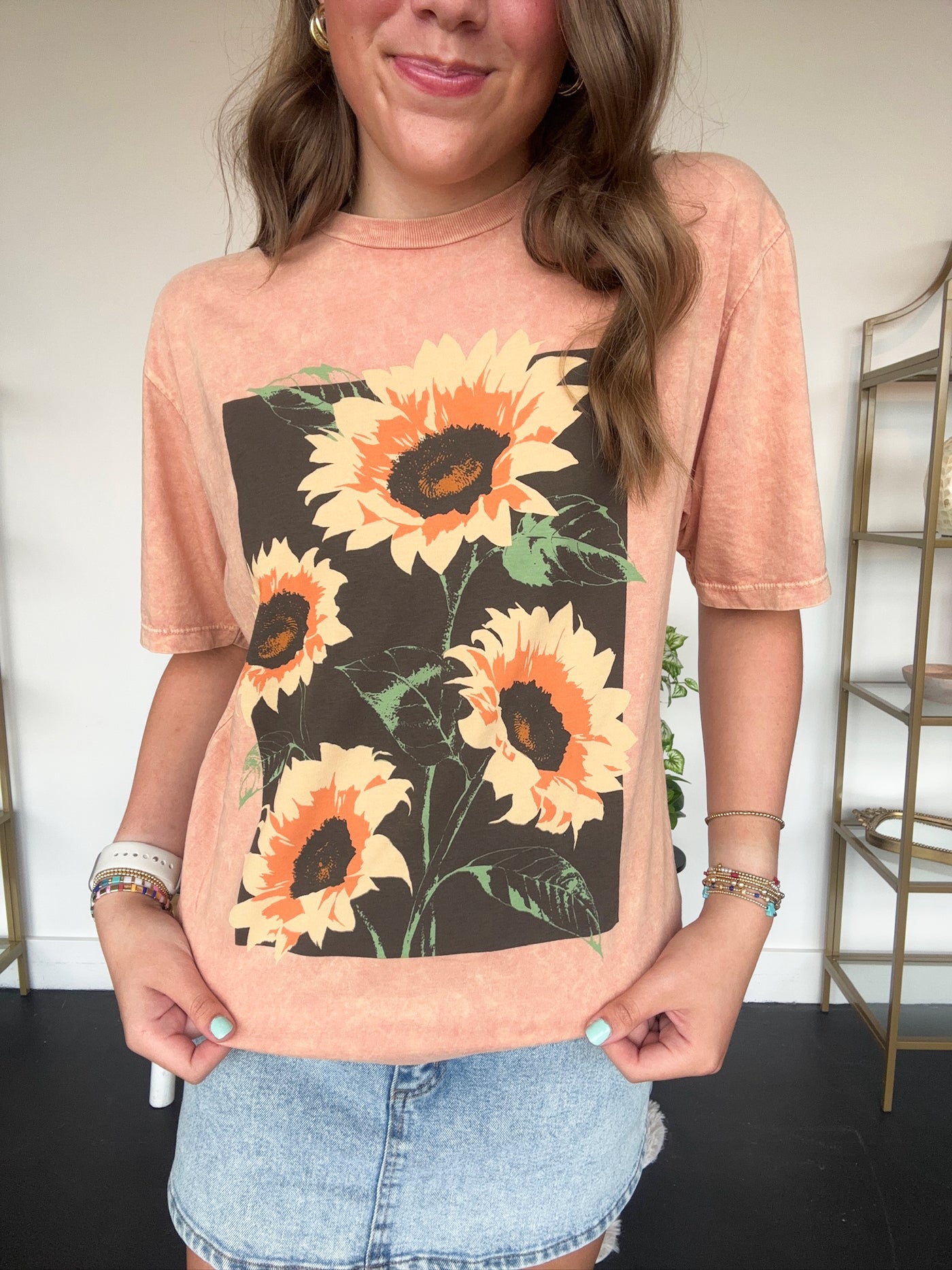 Picking Sunflowers Graphic Tee-120 - TOPS - GRAPHIC TEES-LOTUS-[option4]-[option5]-[option6]-Leather & Lace Boutique Shop
