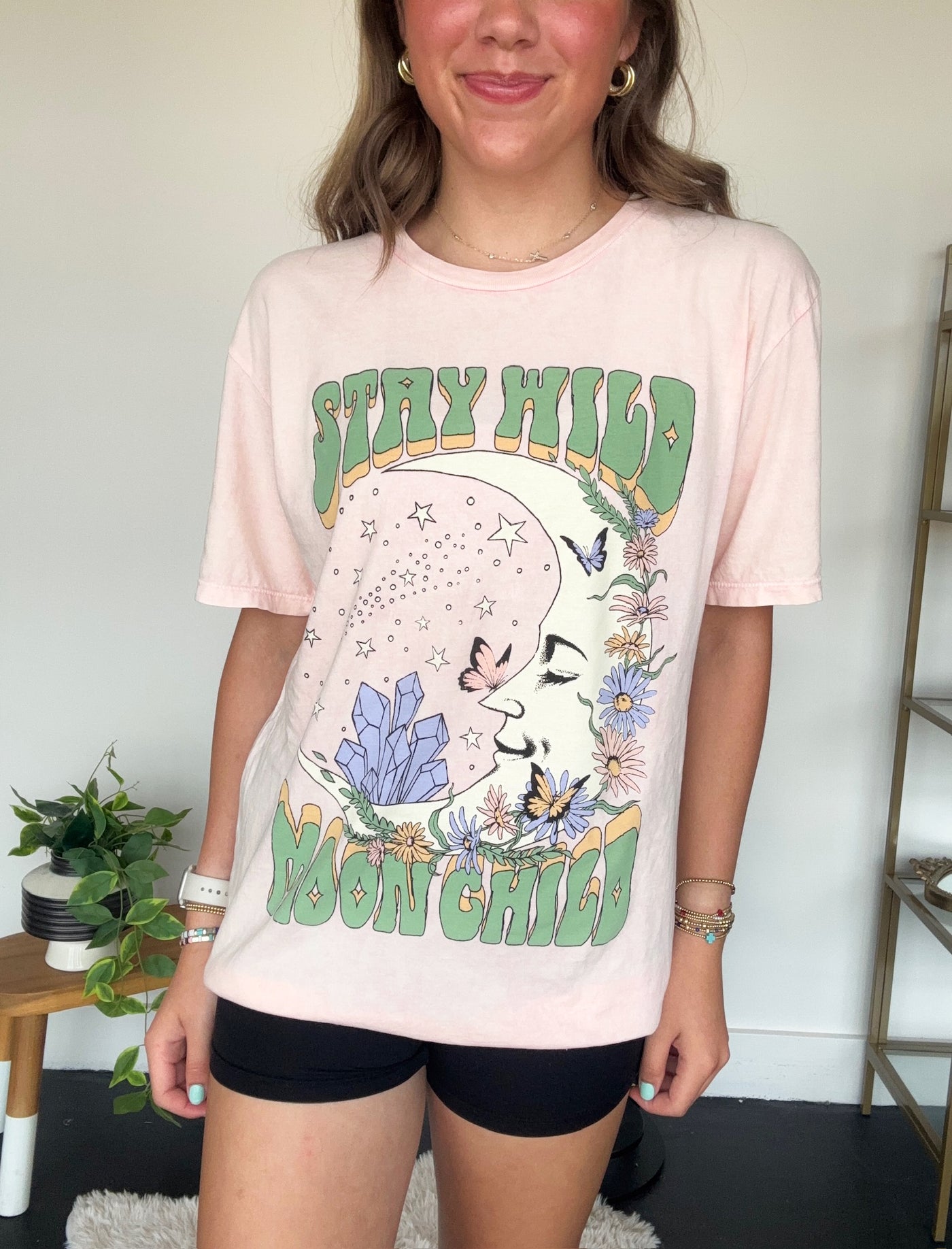 Stay Wild Moon Child Graphic Tee-120 - TOPS - GRAPHIC TEES-LOTUS-[option4]-[option5]-[option6]-Leather & Lace Boutique Shop