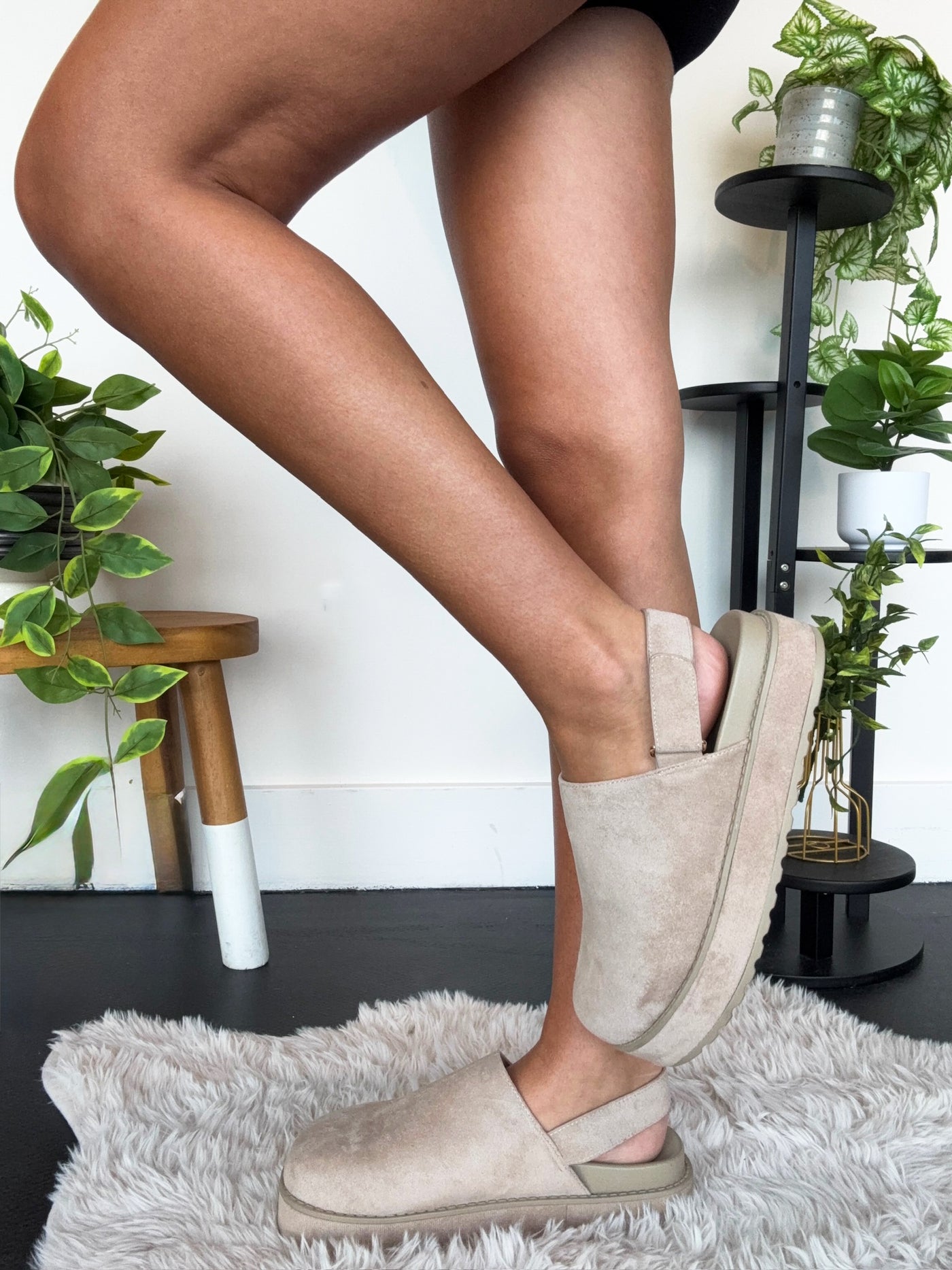 Chloe Suede Slingback Clog- Beige-180 - SHOES-TOP GUY-[option4]-[option5]-[option6]-Leather & Lace Boutique Shop