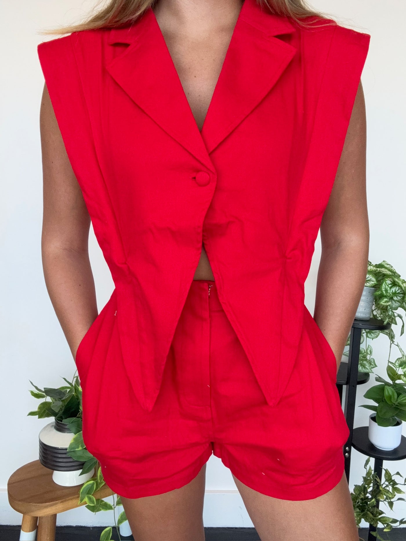 Bright & Bold Collared Romper-170 - ROMPERS-BABY PINK-[option4]-[option5]-[option6]-Leather & Lace Boutique Shop