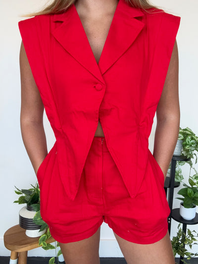 Bright & Bold Collared Romper-170 - ROMPERS-BABY PINK-[option4]-[option5]-[option6]-Leather & Lace Boutique Shop
