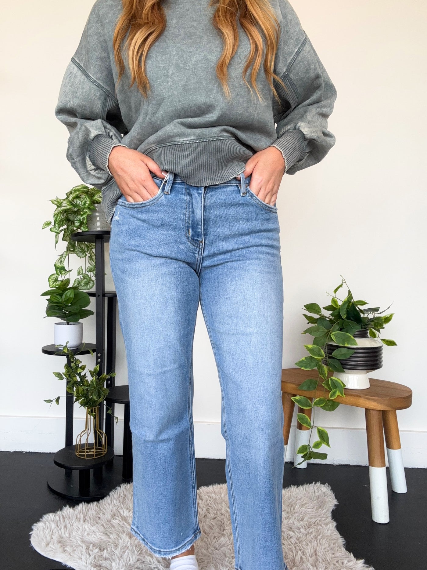 Keaton High Rise Straight Fit Denim-150 - BOTTOMS - DENIM-LOVERET-[option4]-[option5]-[option6]-Leather & Lace Boutique Shop