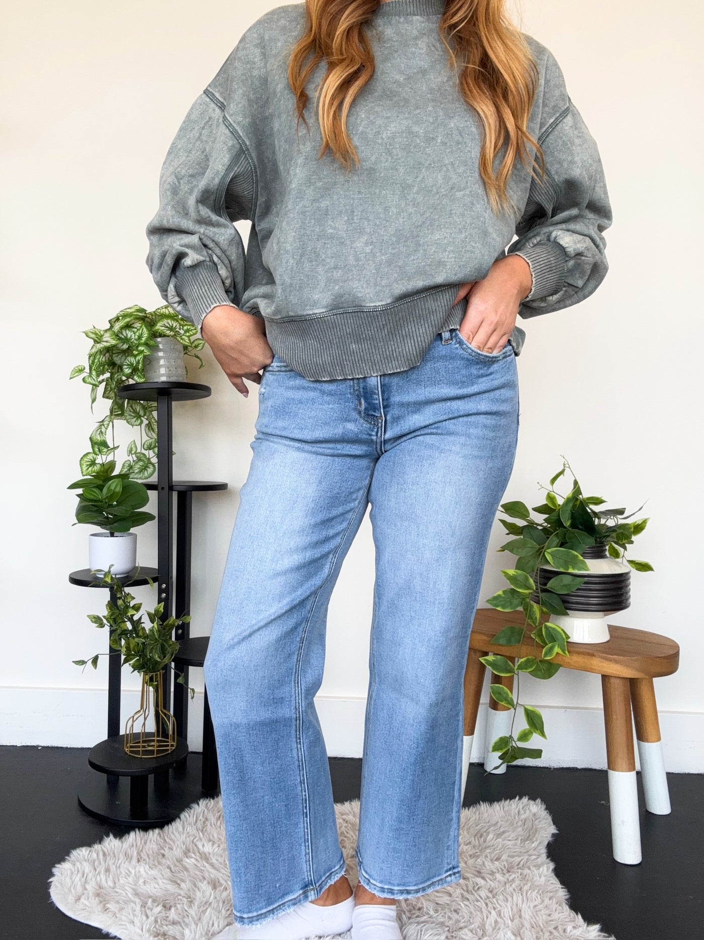 Keaton High Rise Straight Fit Denim-150 - BOTTOMS - DENIM-LOVERET-[option4]-[option5]-[option6]-Leather & Lace Boutique Shop