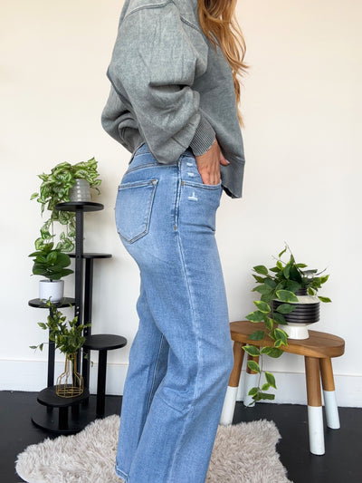 Keaton High Rise Straight Fit Denim-150 - BOTTOMS - DENIM-LOVERET-[option4]-[option5]-[option6]-Leather & Lace Boutique Shop