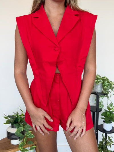 Bright & Bold Collared Romper-170 - ROMPERS-BABY PINK-[option4]-[option5]-[option6]-Leather & Lace Boutique Shop