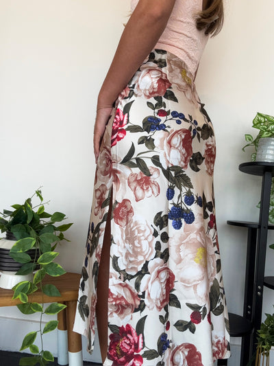 Vintage Floral Midi Skirt-160 - BOTTOMS - OTHER-SKIES ARE BLUE-[option4]-[option5]-[option6]-Leather & Lace Boutique Shop