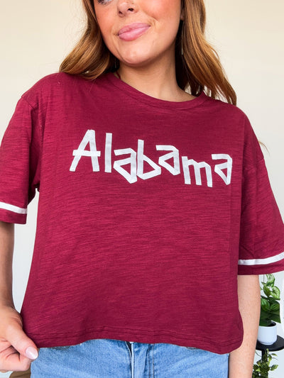 Alabama Ribbon Tee-100 - TOPS - SHORT SLEEVE/SLEEVELESS-PEACH LOVE-[option4]-[option5]-[option6]-Leather & Lace Boutique Shop