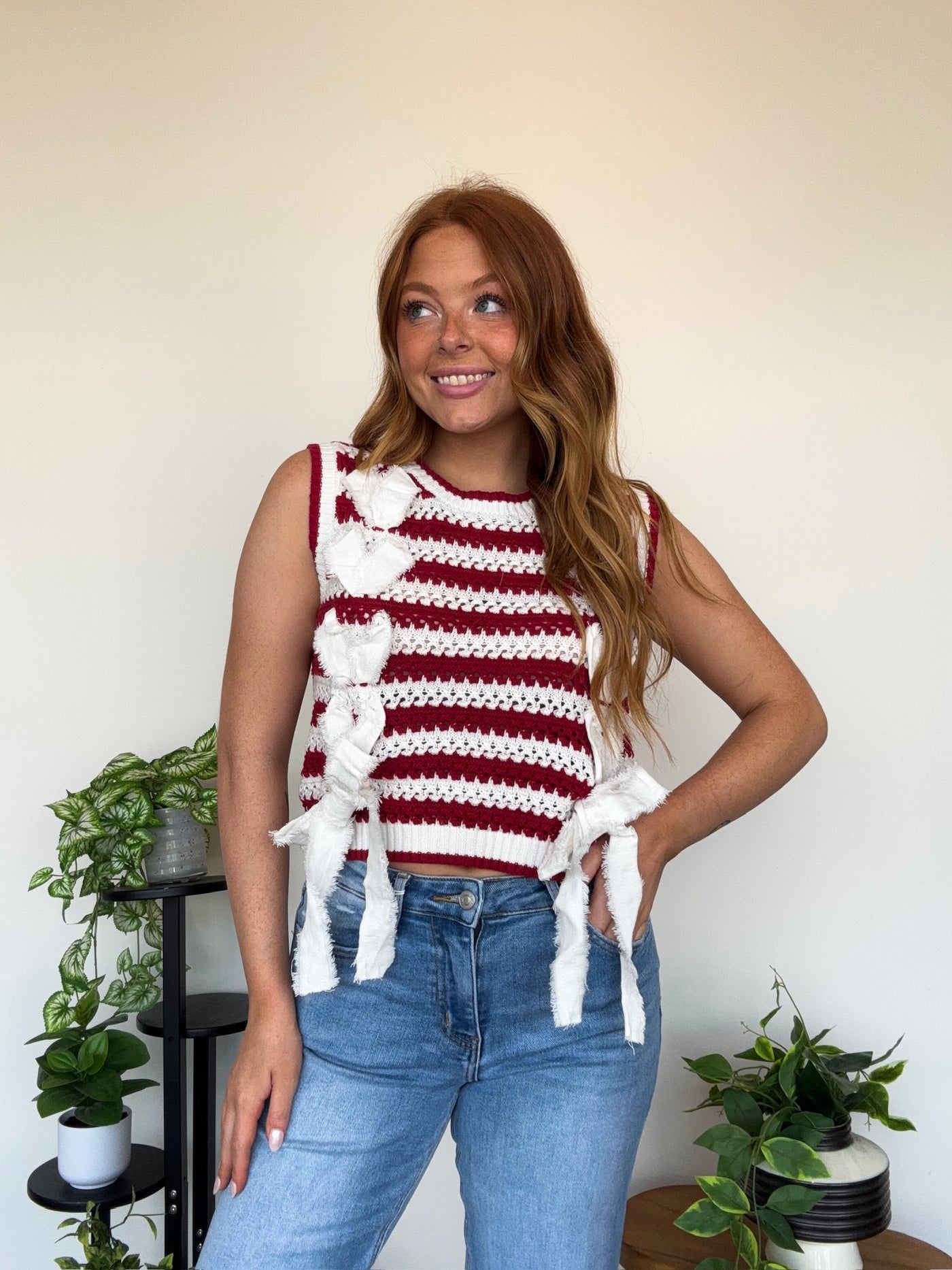 Braided Twill Sleeveless Sweater-100 - TOPS - SHORT SLEEVE/SLEEVELESS-PEACH LOVE-[option4]-[option5]-[option6]-Leather & Lace Boutique Shop