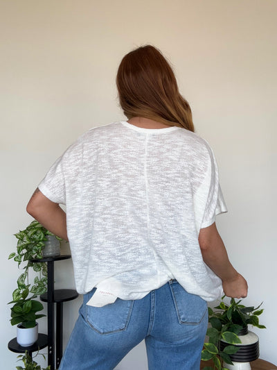 LLB EXCLUSIVE: Everyday Pocket Tee- Ivory-100 - TOPS - SHORT SLEEVE/SLEEVELESS-LEATHER & LACE-[option4]-[option5]-[option6]-Leather & Lace Boutique Shop