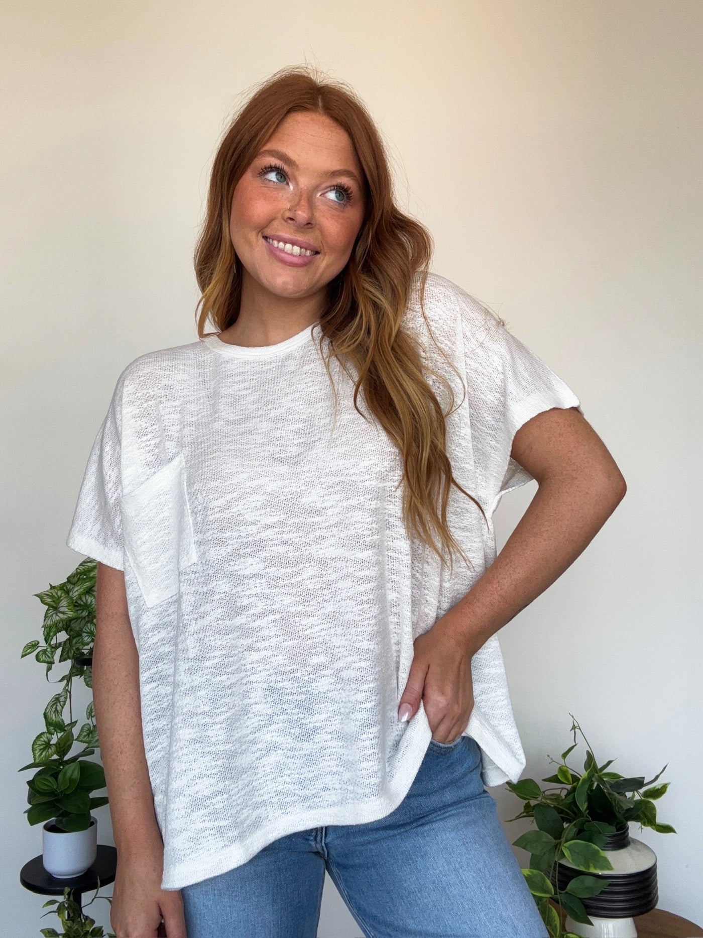 LLB EXCLUSIVE: Everyday Pocket Tee- Ivory-100 - TOPS - SHORT SLEEVE/SLEEVELESS-LEATHER & LACE-[option4]-[option5]-[option6]-Leather & Lace Boutique Shop