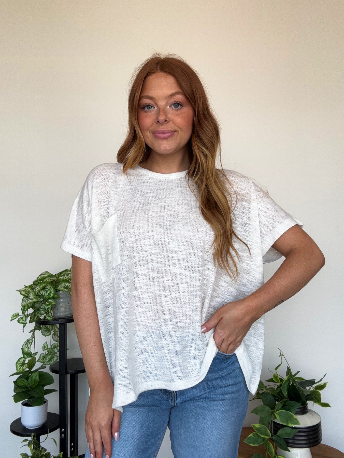 LLB EXCLUSIVE: Everyday Pocket Tee- Ivory-100 - TOPS - SHORT SLEEVE/SLEEVELESS-LEATHER & LACE-[option4]-[option5]-[option6]-Leather & Lace Boutique Shop