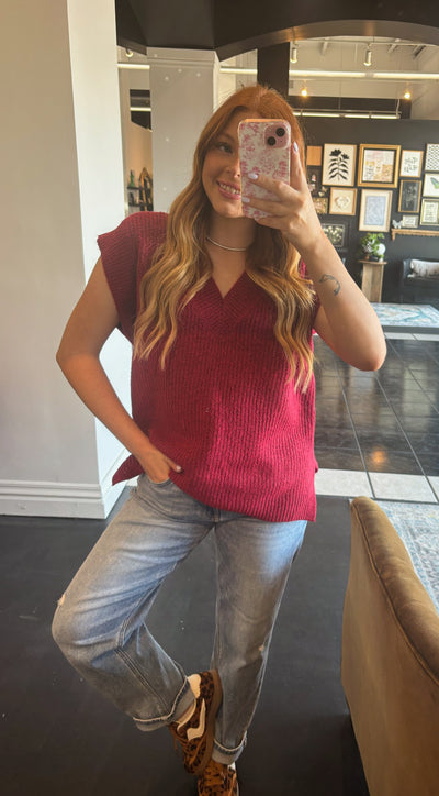 Game On Sweater Vest-130 - TOPS - SWEATERS/SWEATSHIRTS-LEATHER & LACE-[option4]-[option5]-[option6]-Leather & Lace Boutique Shop