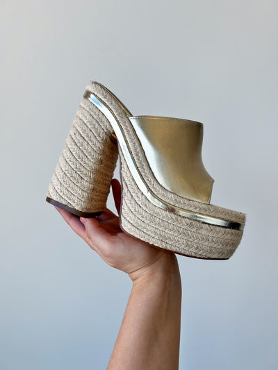 Kate Woven Platform Heels- Gold-180 - SHOES-LILIANA-[option4]-[option5]-[option6]-Leather & Lace Boutique Shop