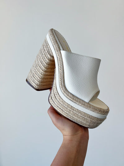 Kate Woven Platform Heels- White-180 - SHOES-LILIANA-[option4]-[option5]-[option6]-Leather & Lace Boutique Shop