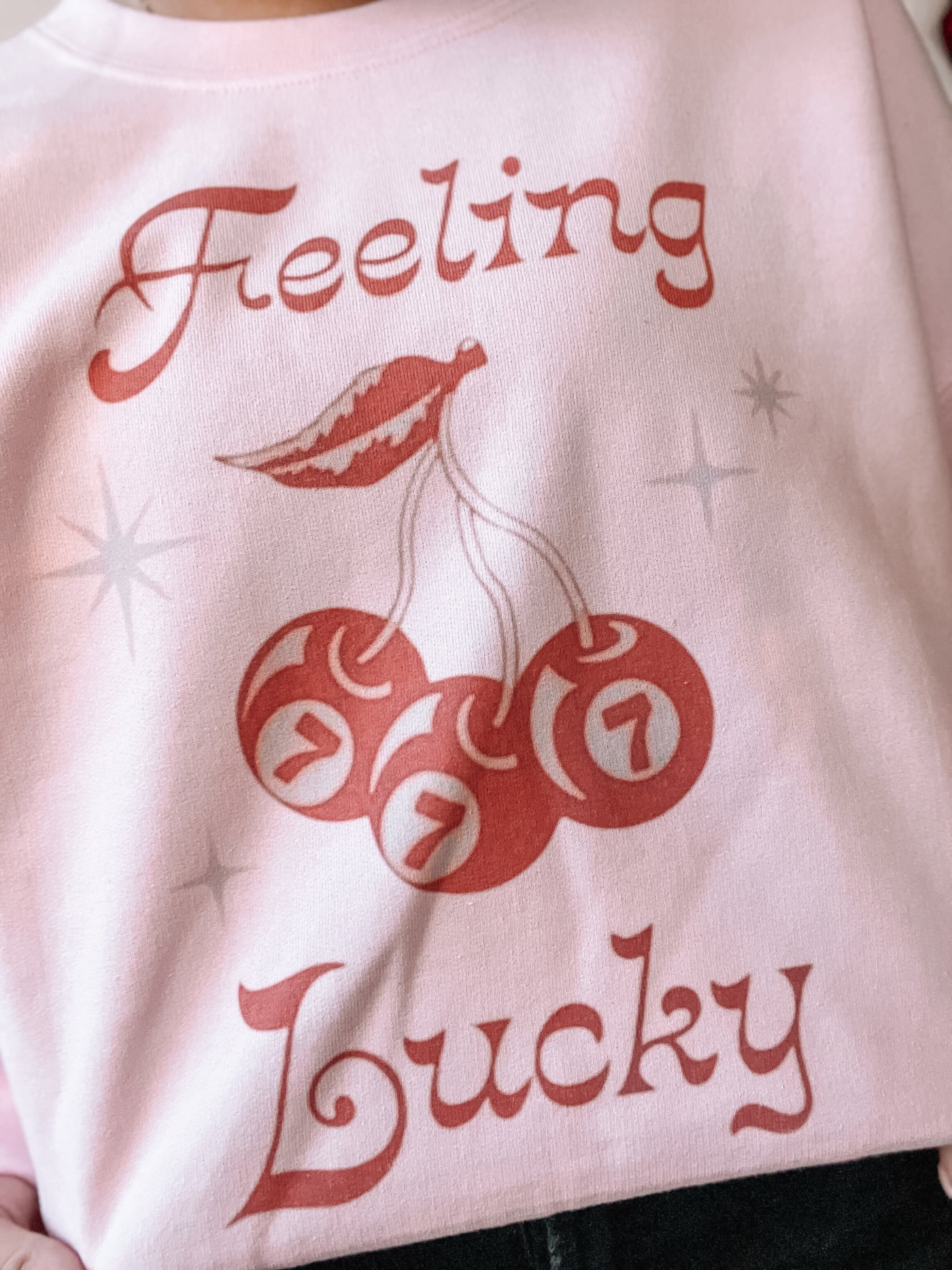 Feeling Lucky Graphic Sweatshirt-135 - DEMAND GRAPHIC-LEATHER & LACE-[option4]-[option5]-[option6]-Leather & Lace Boutique Shop