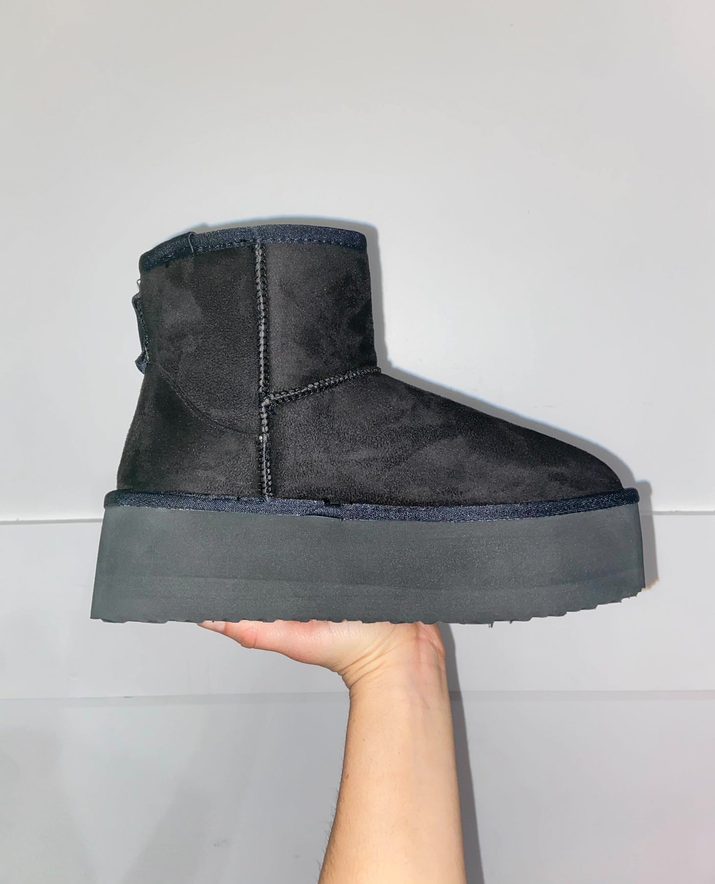 Platform Mini Fur Lined Boots-180 - SHOES-ROBBIN-[option4]-[option5]-[option6]-Leather & Lace Boutique Shop