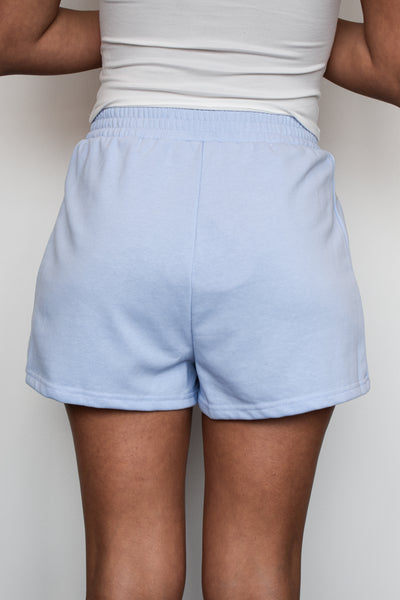 Bow Embroidered Lounge Shorts- Blue-160 - BOTTOMS - OTHER-MAIN STRIP-[option4]-[option5]-[option6]-Leather & Lace Boutique Shop
