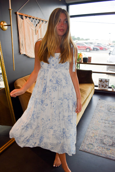Blossom Tiered Midi Dress-170 - DRESSES-BLU PEPPER-[option4]-[option5]-[option6]-Leather & Lace Boutique Shop