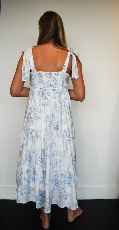 Blossom Tiered Midi Dress-170 - DRESSES-BLU PEPPER-[option4]-[option5]-[option6]-Leather & Lace Boutique Shop