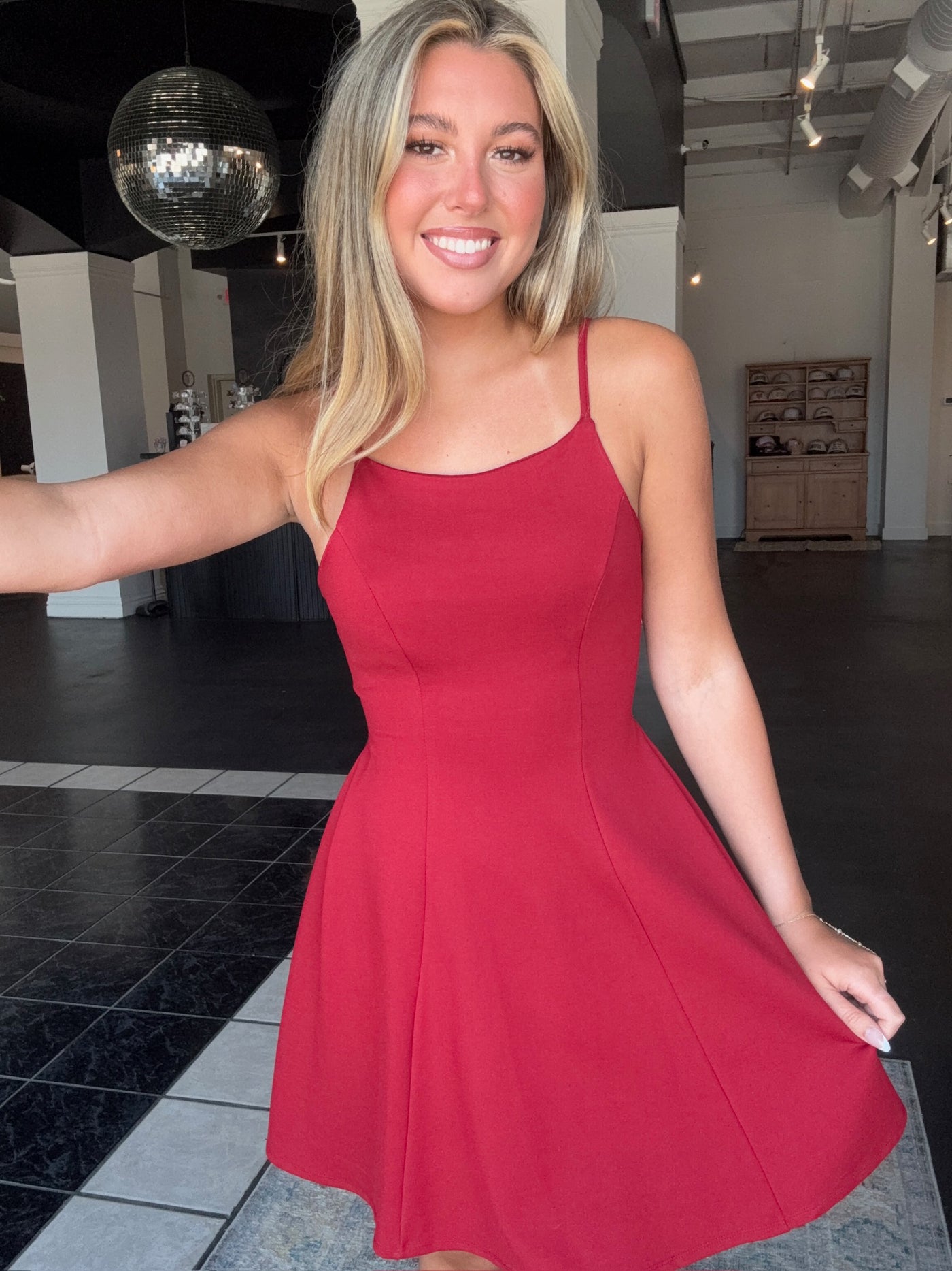 Arabella Classic Mini Dress- Red-170 - DRESSES-BLU PEPPER-[option4]-[option5]-[option6]-Leather & Lace Boutique Shop