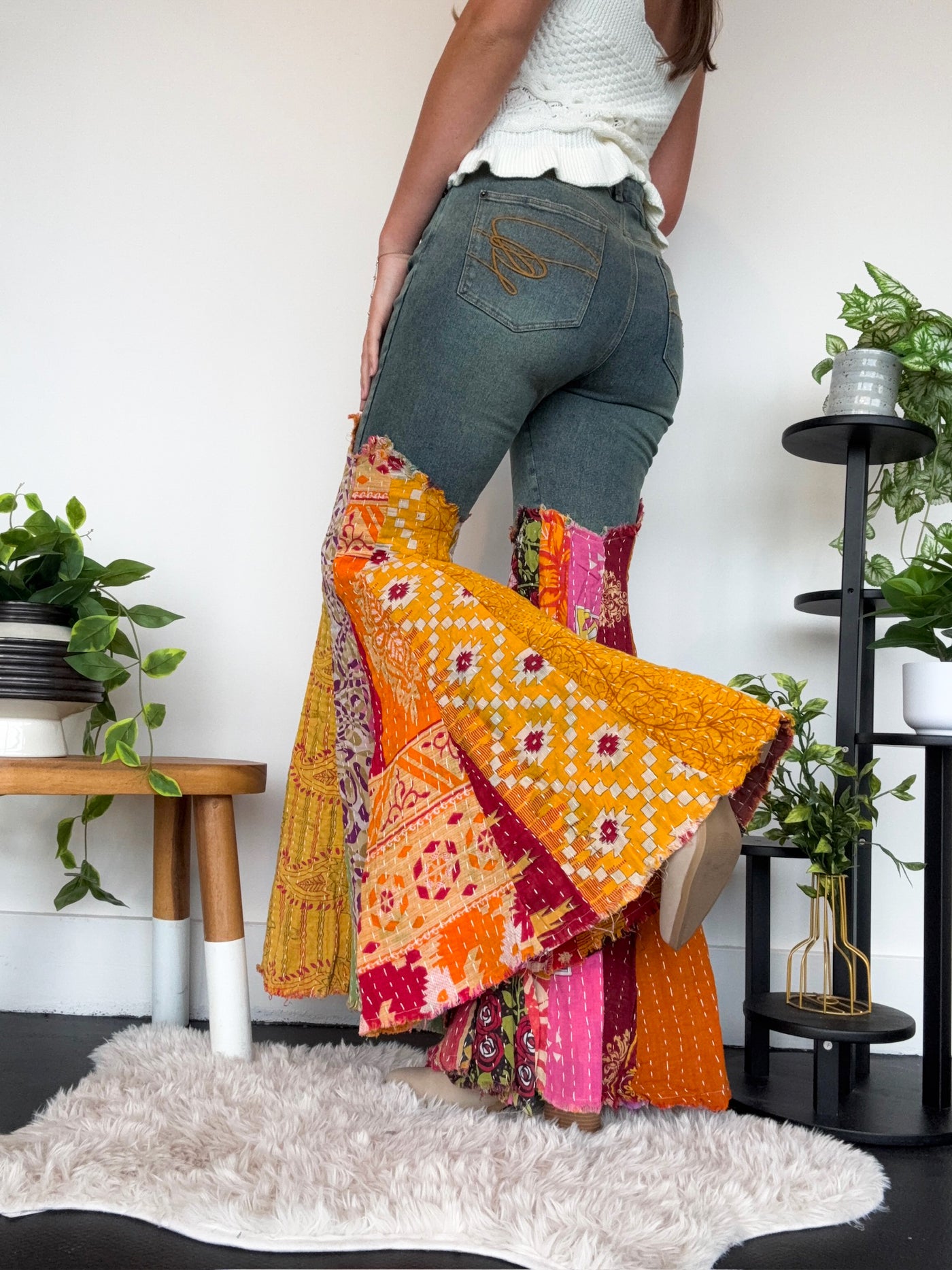 Got You Covered Kantha Jeans-150 - BOTTOMS - DENIM-JADED GYPSY-[option4]-[option5]-[option6]-Leather & Lace Boutique Shop