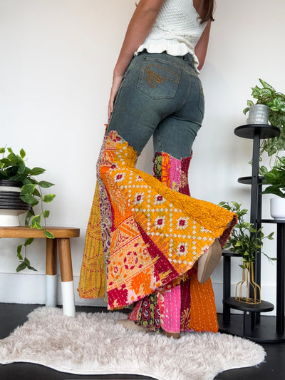 Got You Covered Kantha Jeans-150 - BOTTOMS - DENIM-JADED GYPSY-[option4]-[option5]-[option6]-Leather & Lace Boutique Shop