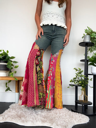 Got You Covered Kantha Jeans-150 - BOTTOMS - DENIM-JADED GYPSY-[option4]-[option5]-[option6]-Leather & Lace Boutique Shop