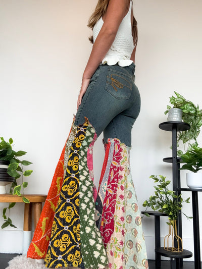 Got You Covered Kantha Jeans-150 - BOTTOMS - DENIM-JADED GYPSY-[option4]-[option5]-[option6]-Leather & Lace Boutique Shop