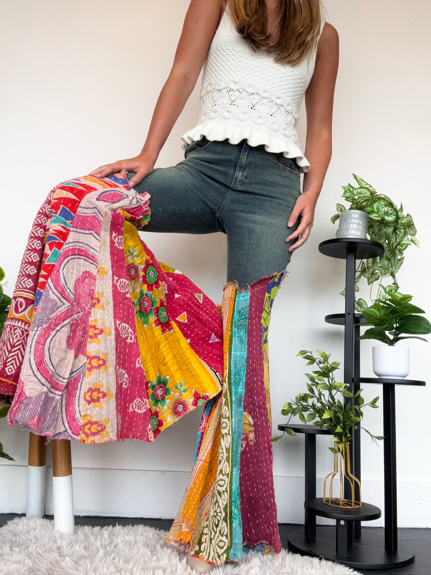 Got You Covered Kantha Jeans-150 - BOTTOMS - DENIM-JADED GYPSY-[option4]-[option5]-[option6]-Leather & Lace Boutique Shop