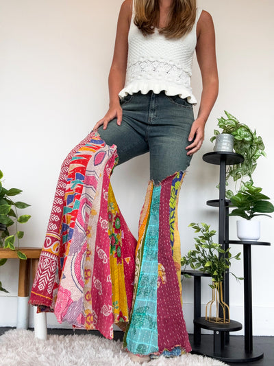 Got You Covered Kantha Jeans-150 - BOTTOMS - DENIM-JADED GYPSY-[option4]-[option5]-[option6]-Leather & Lace Boutique Shop