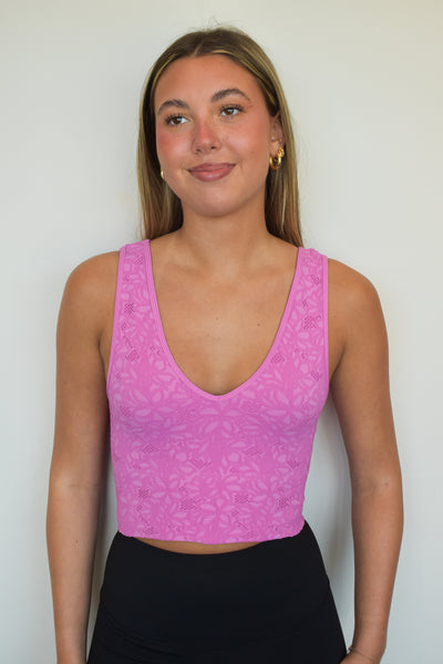 Lace V Neck Brami- Magenta-300 - ADS - TOPS-NIKIBIKI-[option4]-[option5]-[option6]-Leather & Lace Boutique Shop