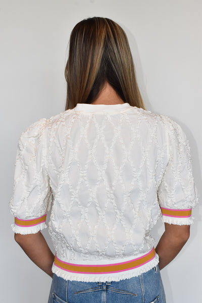 Jenna Diamond Textured Blouse-100 - TOPS - SHORT SLEEVE/SLEEVELESS-VOY-[option4]-[option5]-[option6]-Leather & Lace Boutique Shop