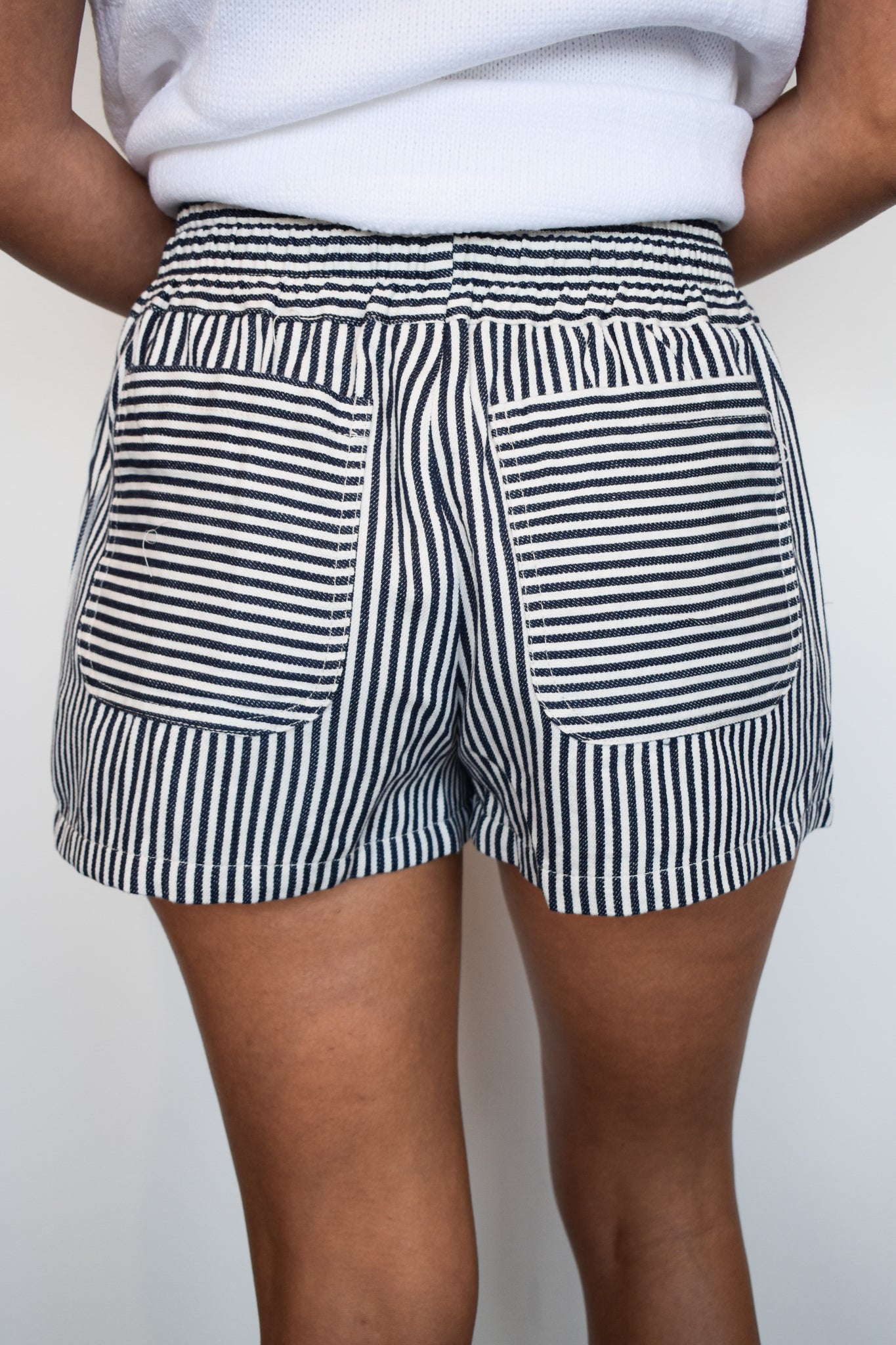 Nautical High Rise Striped Skort-160 - BOTTOMS - OTHER-MUSTARD SEED-[option4]-[option5]-[option6]-Leather & Lace Boutique Shop