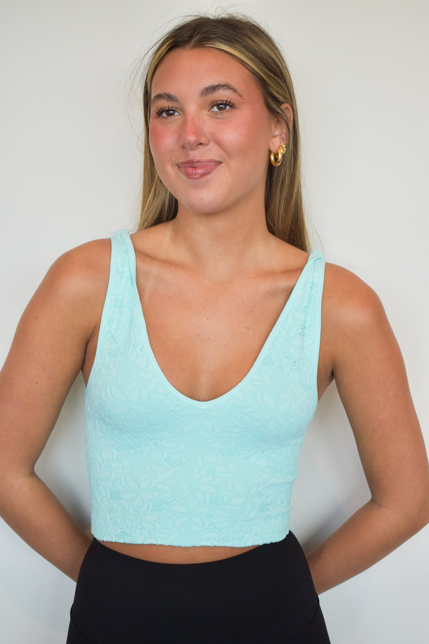 Lace V Neck Brami- Island Aqua-300 - ADS - TOPS-NIKIBIKI-[option4]-[option5]-[option6]-Leather & Lace Boutique Shop