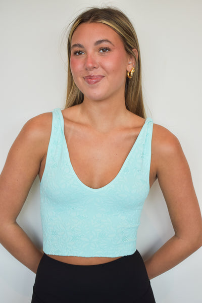 Lace V Neck Brami- Island Aqua-300 - ADS - TOPS-NIKIBIKI-[option4]-[option5]-[option6]-Leather & Lace Boutique Shop
