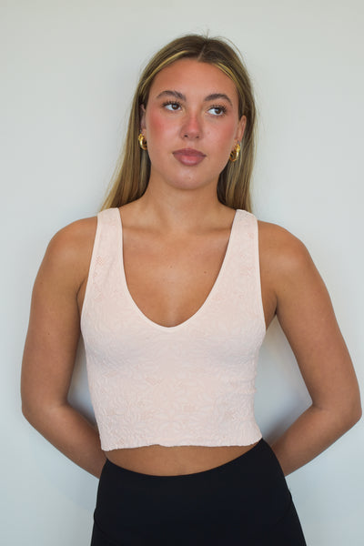 Lace V Neck Brami- Peach-300 - ADS - TOPS-NIKIBIKI-[option4]-[option5]-[option6]-Leather & Lace Boutique Shop