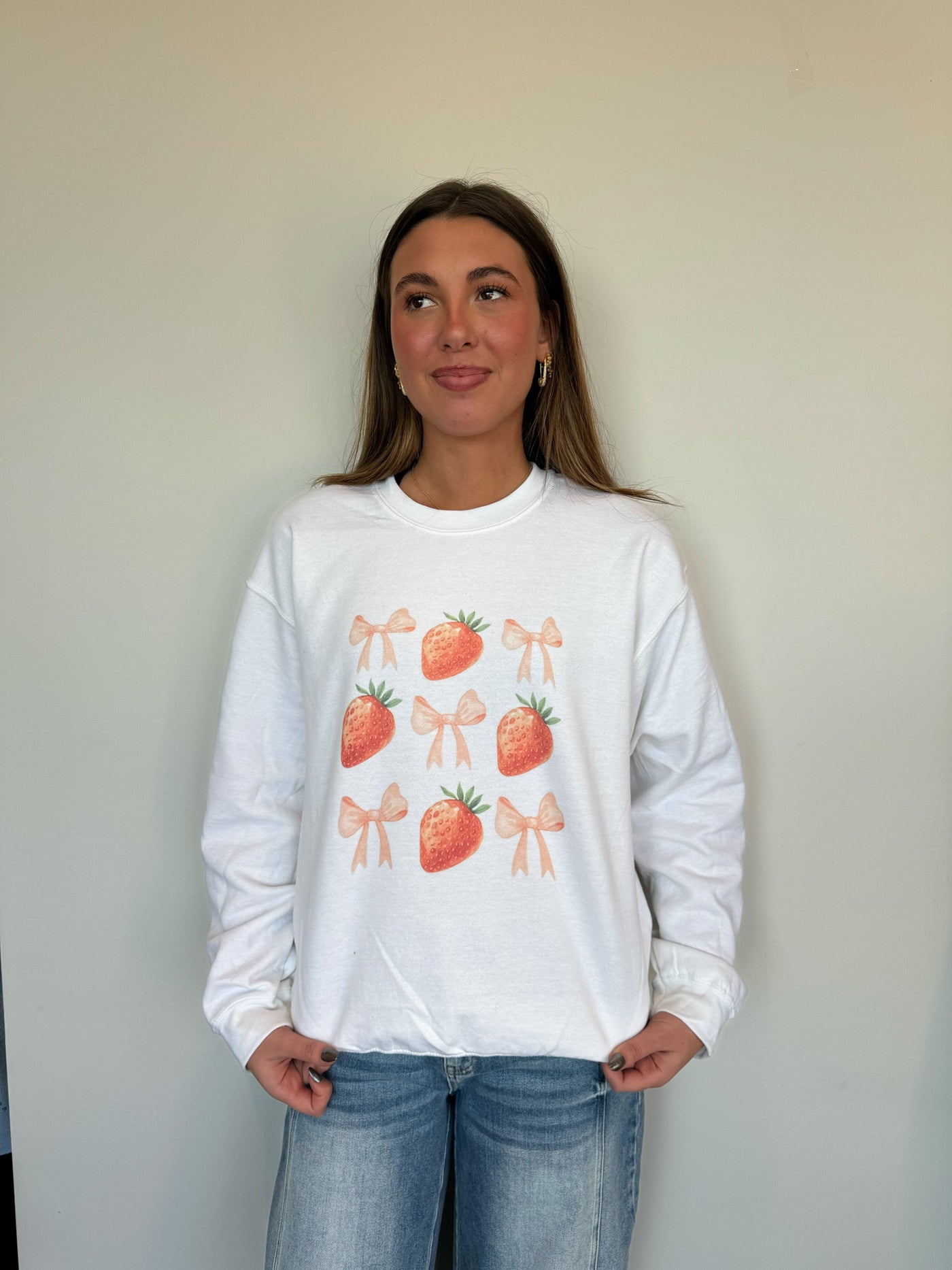 Berries & Bows Graphic Sweatshirt-135 - DEMAND GRAPHIC-LEATHER & LACE-[option4]-[option5]-[option6]-Leather & Lace Boutique Shop