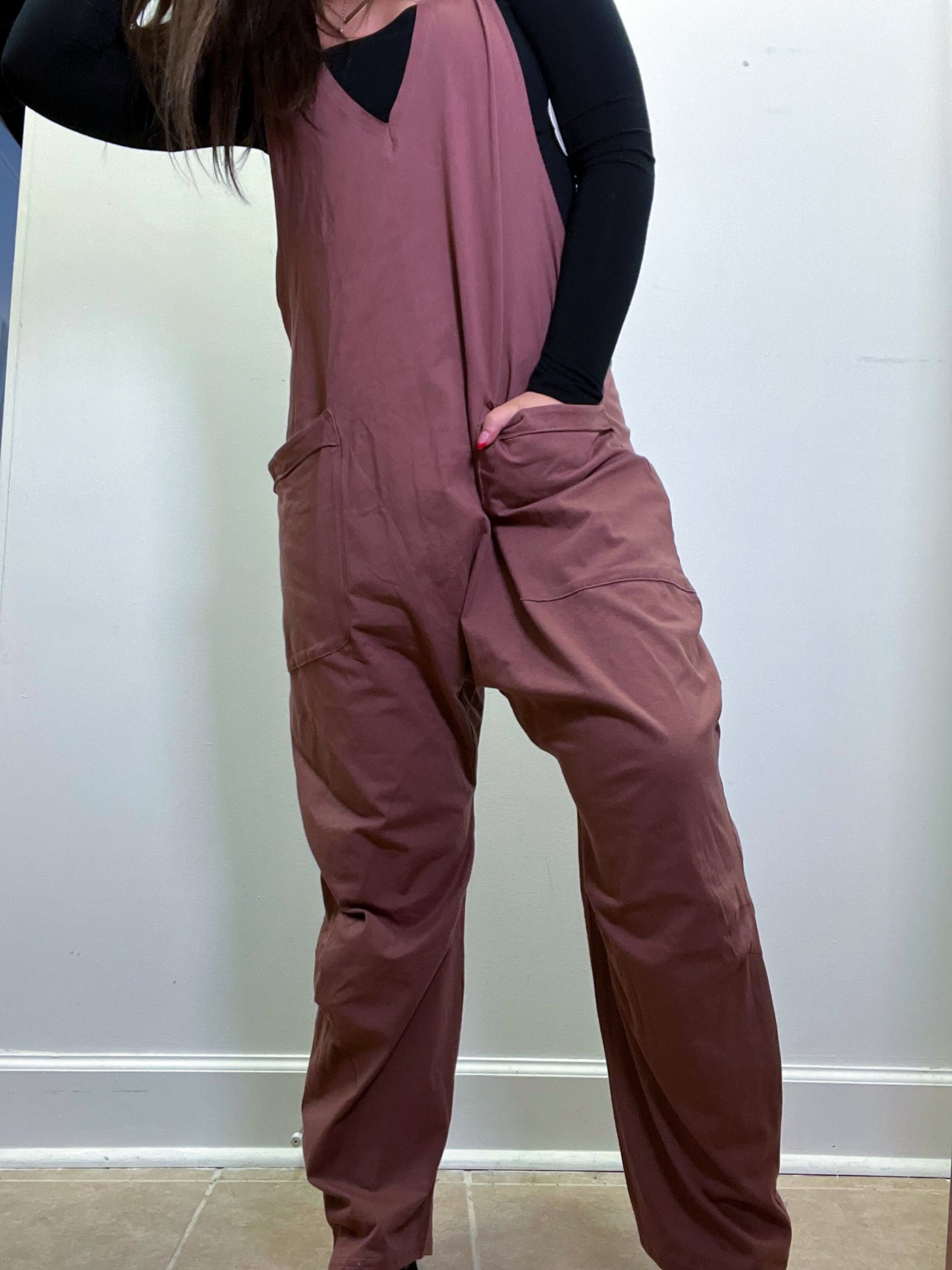 Love Free Pocket Jumpsuit-170 - DRESSES / ROMPERS / SETS-VERY J-[option4]-[option5]-[option6]-Leather & Lace Boutique Shop
