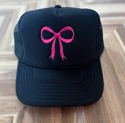 Class Act Bow Trucker Hat- Black-190 - ACCESSORIES - HATS/HEADWEAR-Leather & Lace-[option4]-[option5]-[option6]-Leather & Lace Boutique Shop