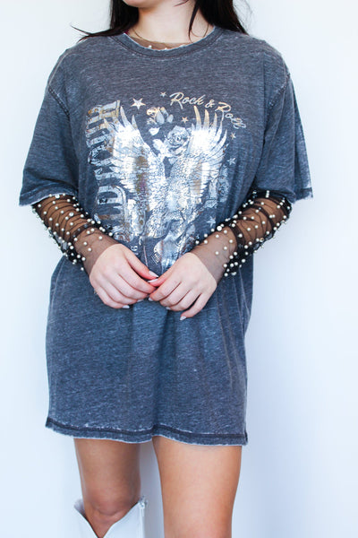 Diamonds & Pearls Sheer Layering Top-110 - TOPS - LONG SLEEVE-DAYDAY FASHION-[option4]-[option5]-[option6]-Leather & Lace Boutique Shop