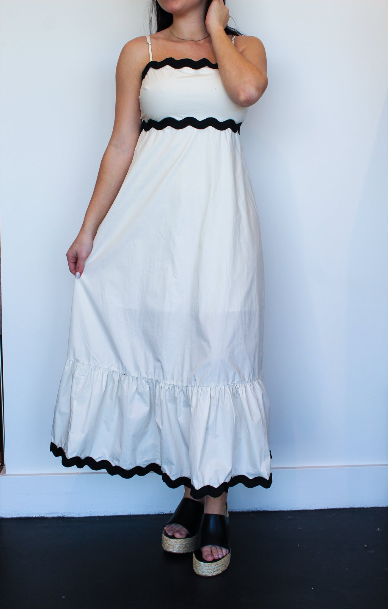 Ric Rac Sleeveless Maxi Dress-170 - DRESSES / ROMPERS / SETS-THE VINTAGE SHOP-[option4]-[option5]-[option6]-Leather & Lace Boutique Shop