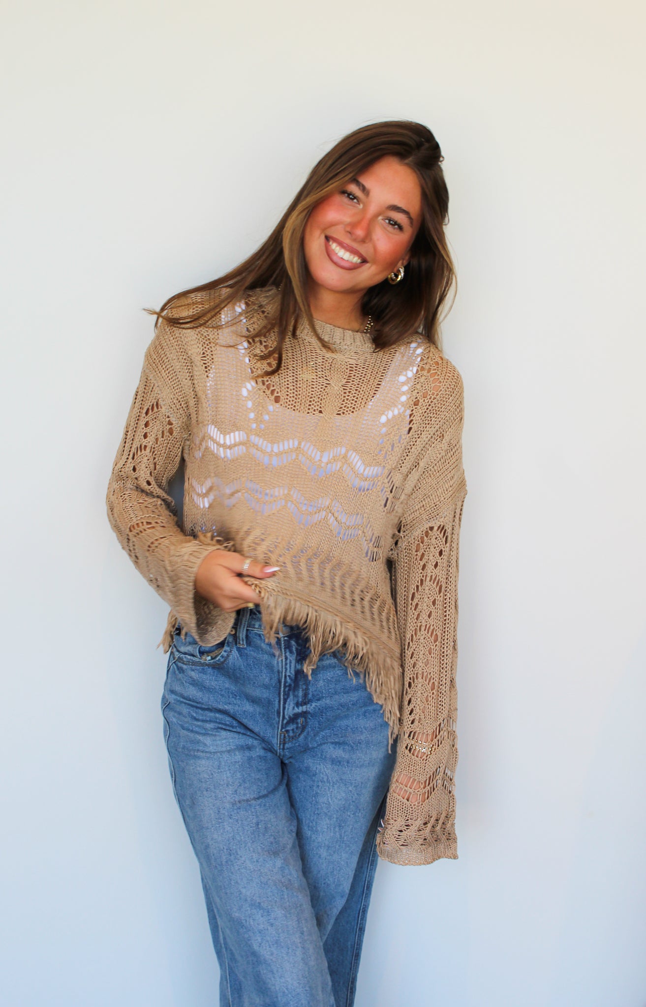 Toes In The Sand Fringe Sweater-110 - TOPS - LONG SLEEVE-EN MERCI-[option4]-[option5]-[option6]-Leather & Lace Boutique Shop