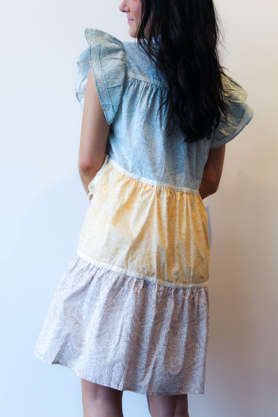 Alaya Color Block Patterned Dress-170 - DRESSES / ROMPERS / SETS-ENTRO-[option4]-[option5]-[option6]-Leather & Lace Boutique Shop