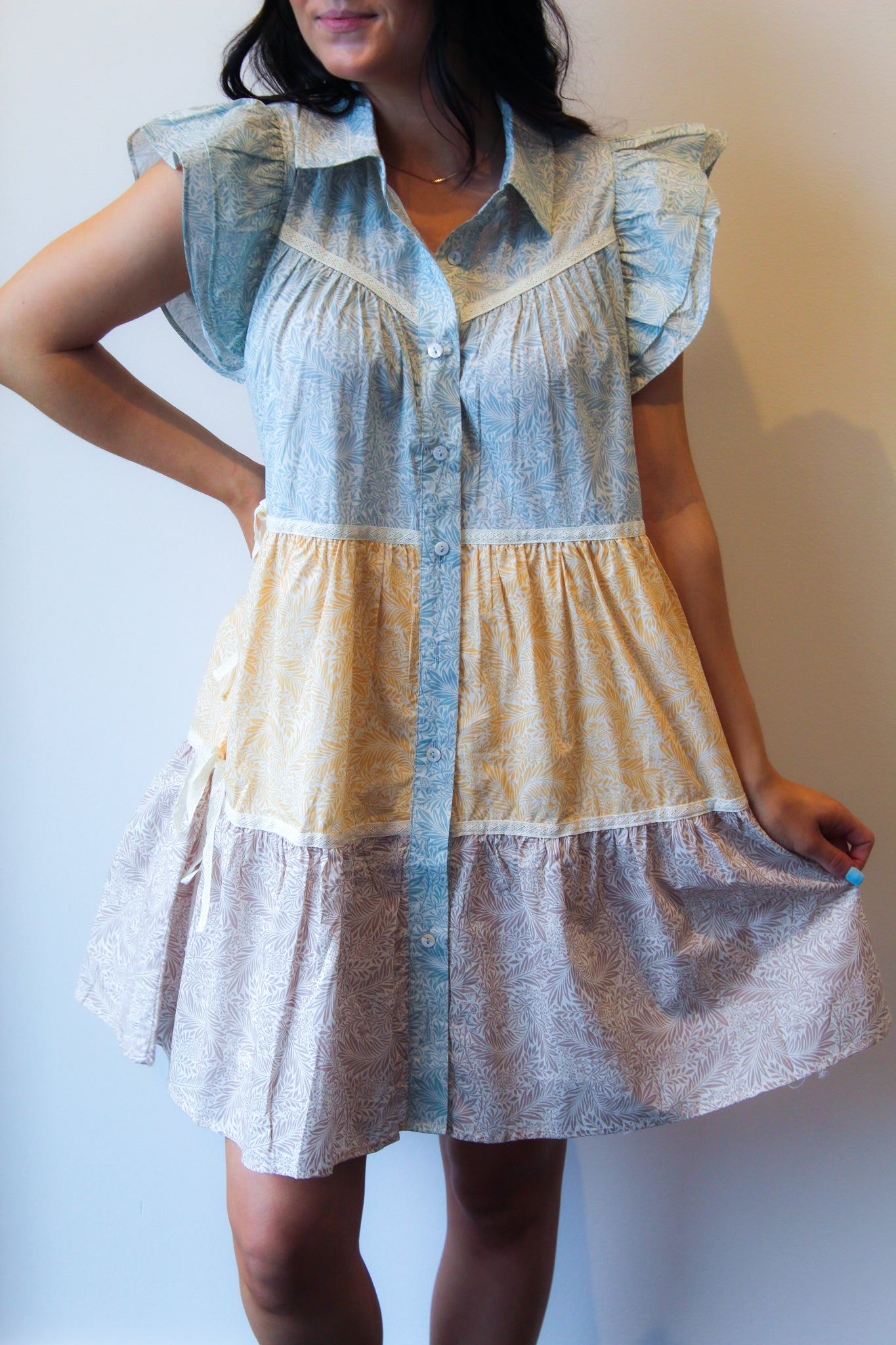Alaya Color Block Patterned Dress-170 - DRESSES / ROMPERS / SETS-ENTRO-[option4]-[option5]-[option6]-Leather & Lace Boutique Shop