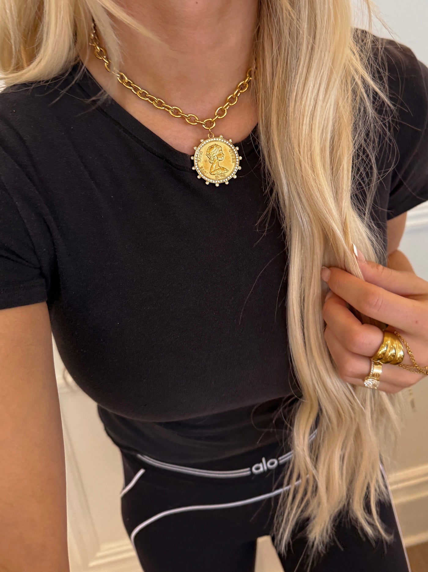 Coin Chain Necklace-190 - ACCESSORIES - JEWELRY-CHANSUTT PEARLS-[option4]-[option5]-[option6]-Leather & Lace Boutique Shop