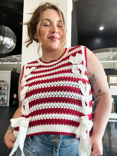 Braided Twill Sleeveless Sweater-100 - TOPS - SHORT SLEEVE/SLEEVELESS-PEACH LOVE-[option4]-[option5]-[option6]-Leather & Lace Boutique Shop