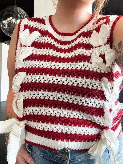 Braided Twill Sleeveless Sweater-100 - TOPS - SHORT SLEEVE/SLEEVELESS-PEACH LOVE-[option4]-[option5]-[option6]-Leather & Lace Boutique Shop