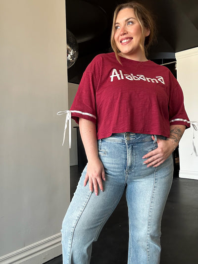 Alabama Ribbon Tee-100 - TOPS - SHORT SLEEVE/SLEEVELESS-PEACH LOVE-[option4]-[option5]-[option6]-Leather & Lace Boutique Shop